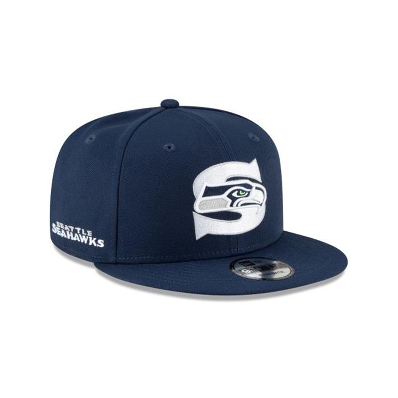 NFL Seattle Seahawks Logo Mix 9Fifty Snapback (TAW9262) - Blue New Era Caps